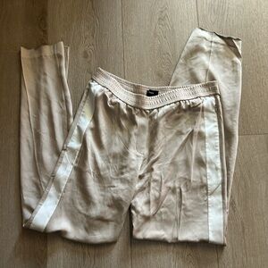 Theory Beige Trousers with White Stripes